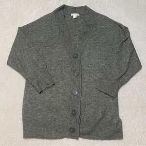 H&M‎ Oversized Grandpacore Cottagecore Knit Cardigan Sweater Gray Women's Small
